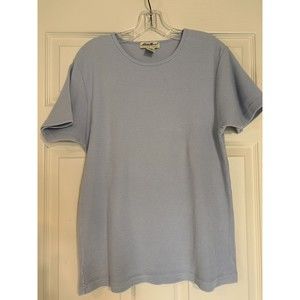 Eddie Bauer women's Short Sleeve T-Shirt Blue Size Large 100% Cotton
